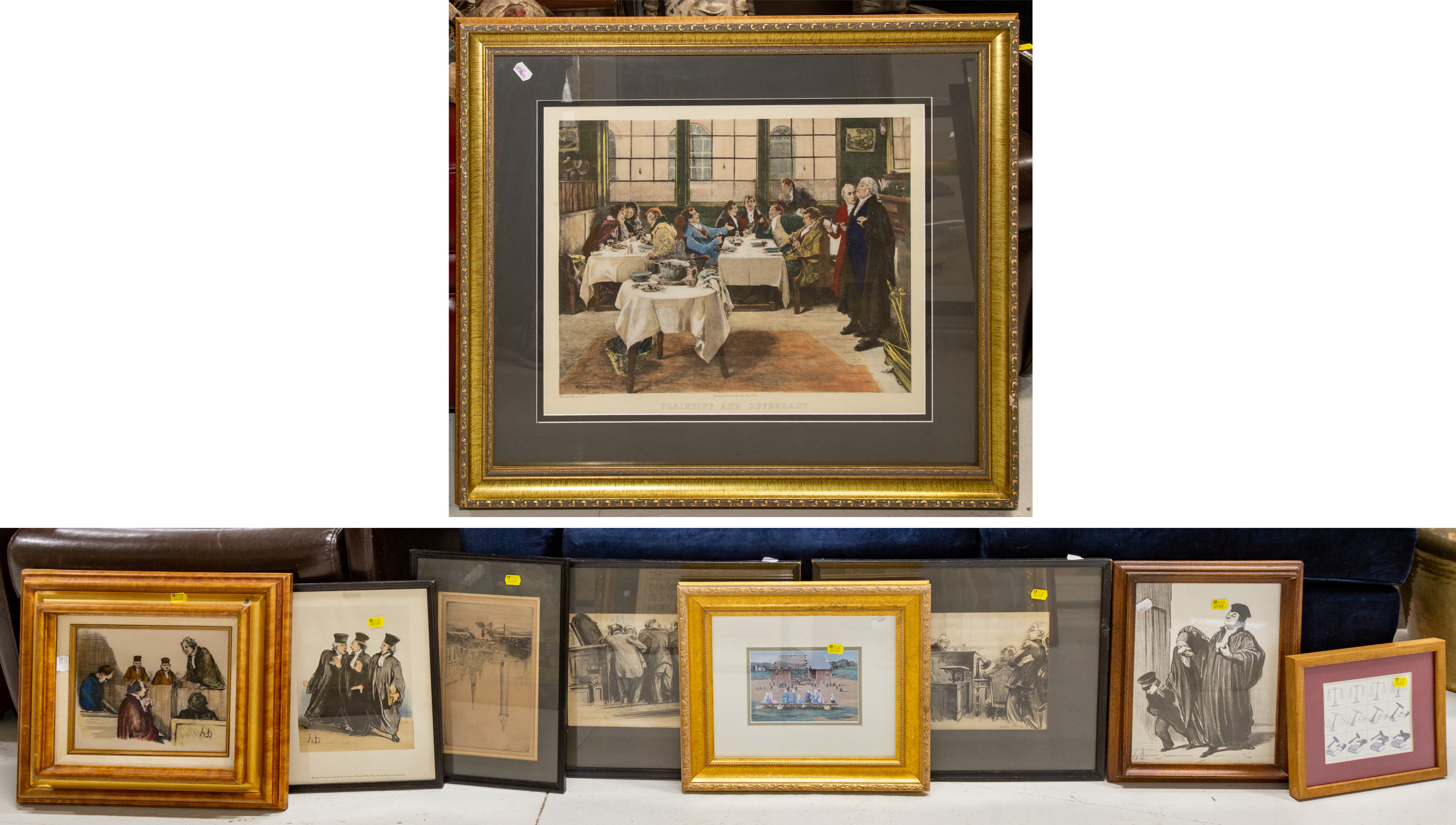 NINE FRAMED ARTWORKS Including