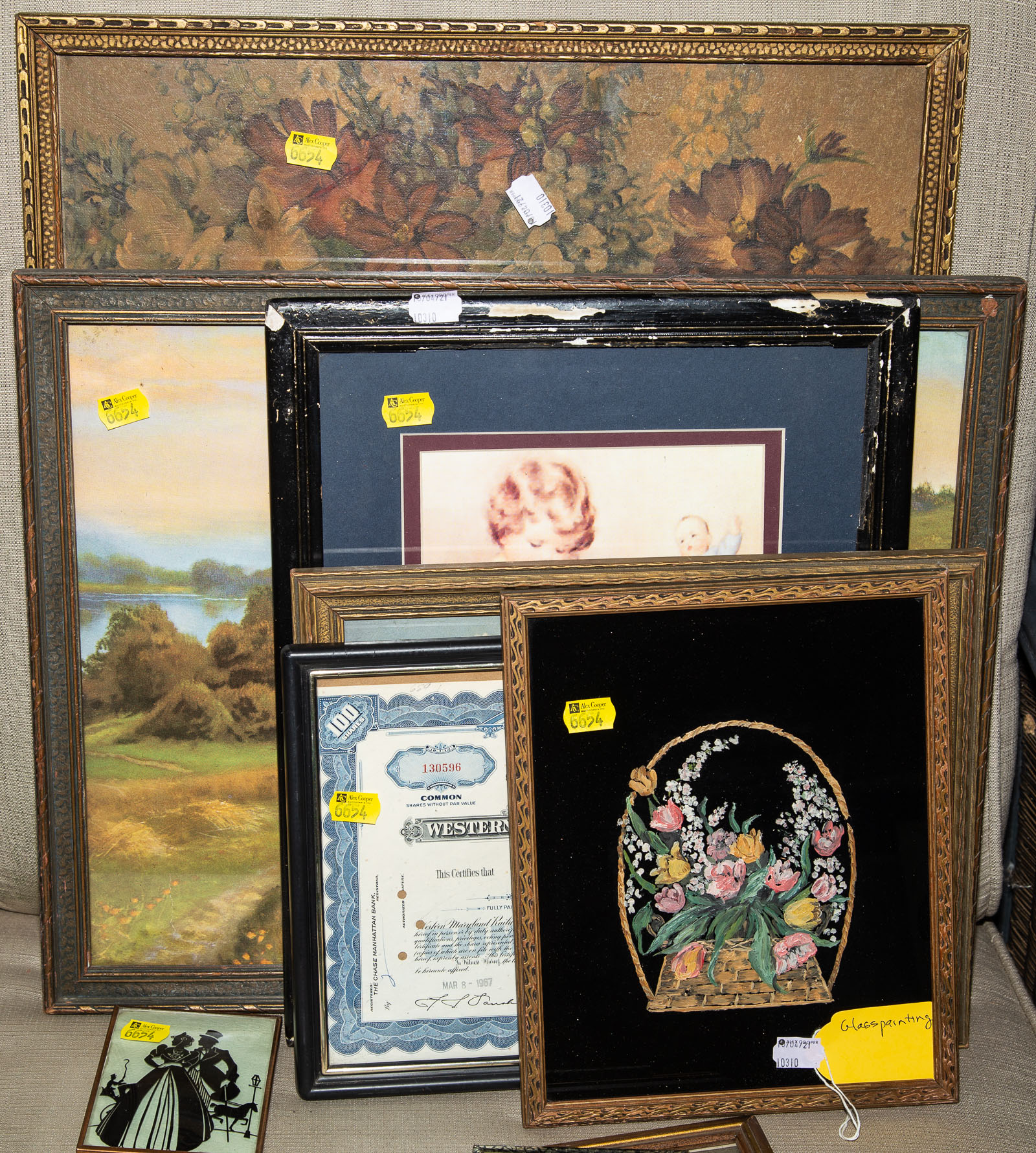 NINE FRAMED & UNFRAMED ARTWORKS