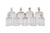 NINE GEORGIAN GILT GLASS DECAN