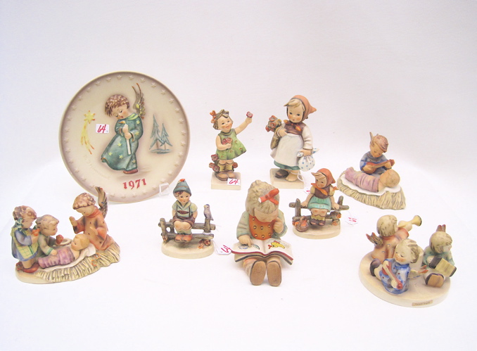 NINE GERMAN HUMMEL PORCELAINS: