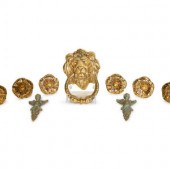Nine Gilt Metal Ornaments
Late