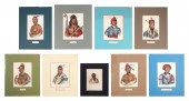 NINE HAND-COLORED LITHOGRAPHS