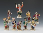 Nine Hand Painted Porcelain Mo