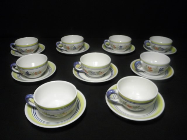Nine Henriot Quimper hand painted