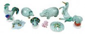 NINE HEREND PORCELAIN ANIMALSH
