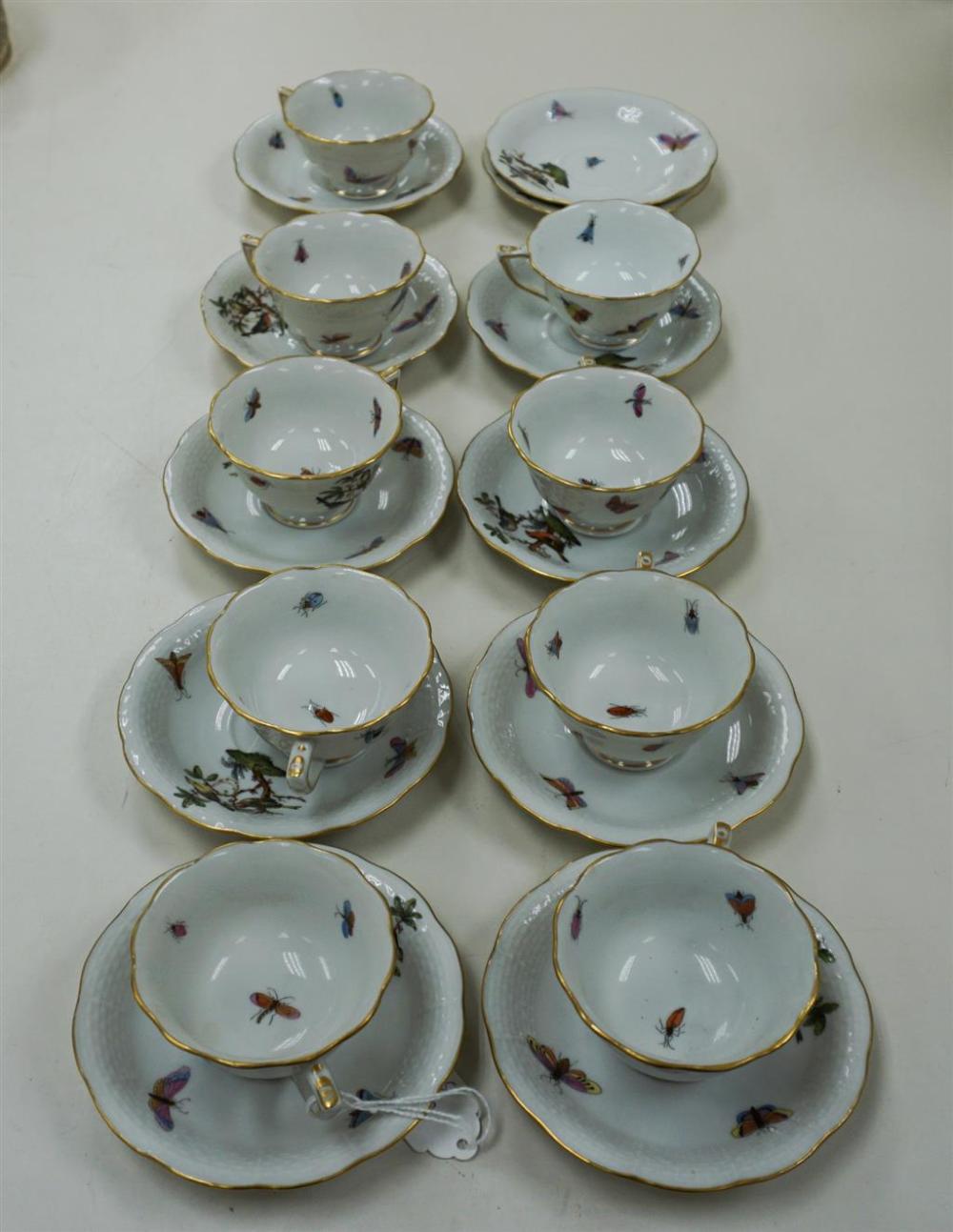 NINE HEREND ROTHSCHILD BIRD PATTERN