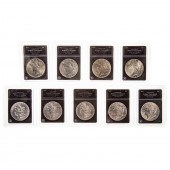 NINE HIGHER GRADE SILVER DOLLA