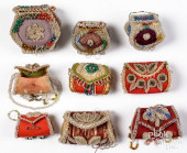 NINE IROQUOIS INDIAN BEADED PO