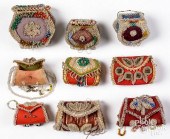 NINE IROQUOIS INDIAN BEADED PO