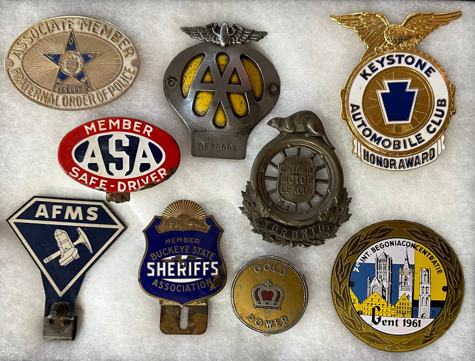 NINE ITEMS - CLUB BADGES,