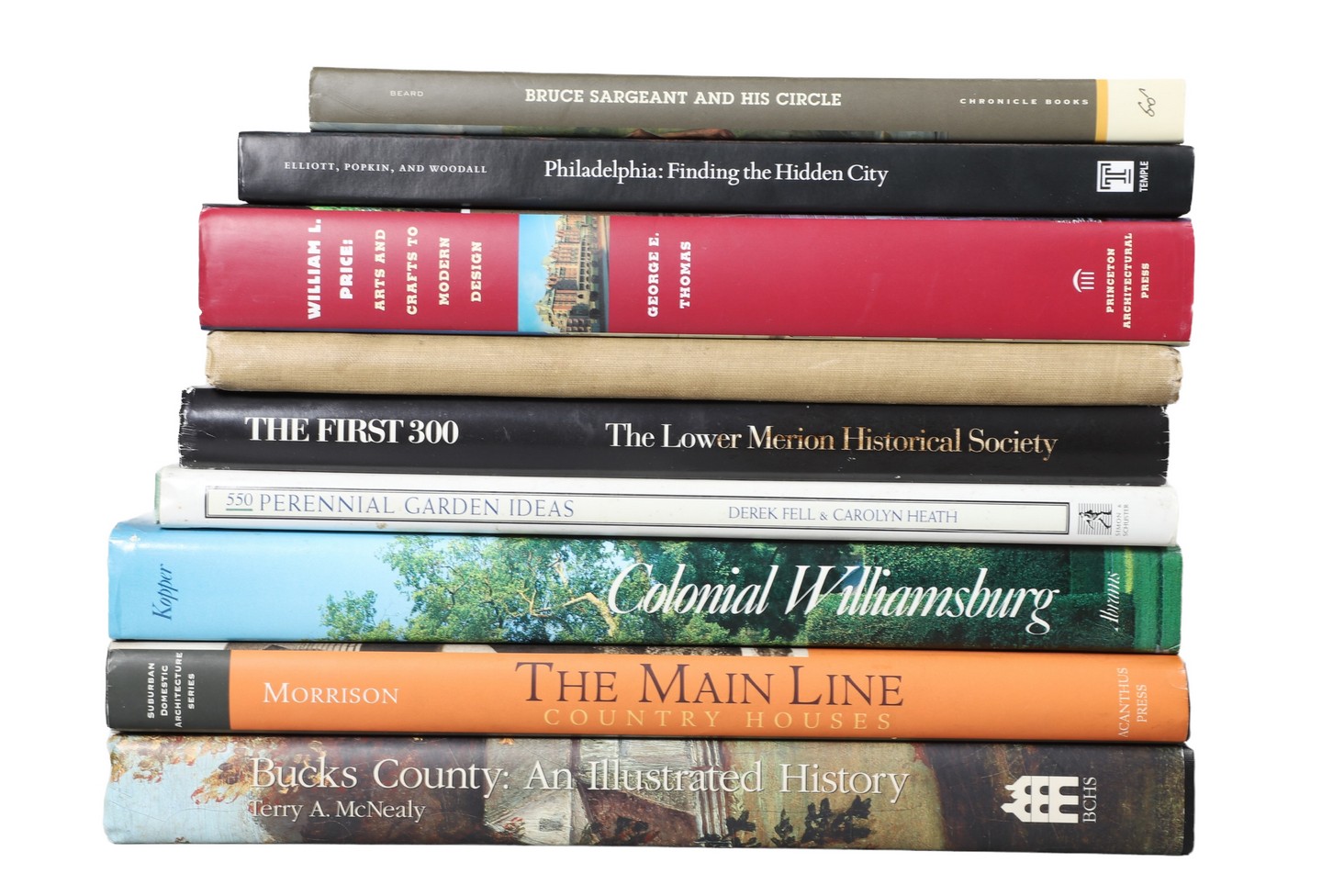Nine large books, 20th and 21st