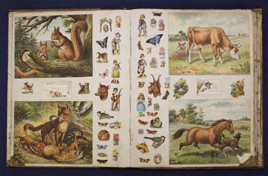 Nine large Victorian scrap albums