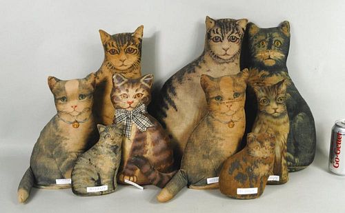 NINE LITHOGRAPHED FABRIC CAT