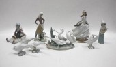 NINE LLADRO PORCELAIN FIGURINE