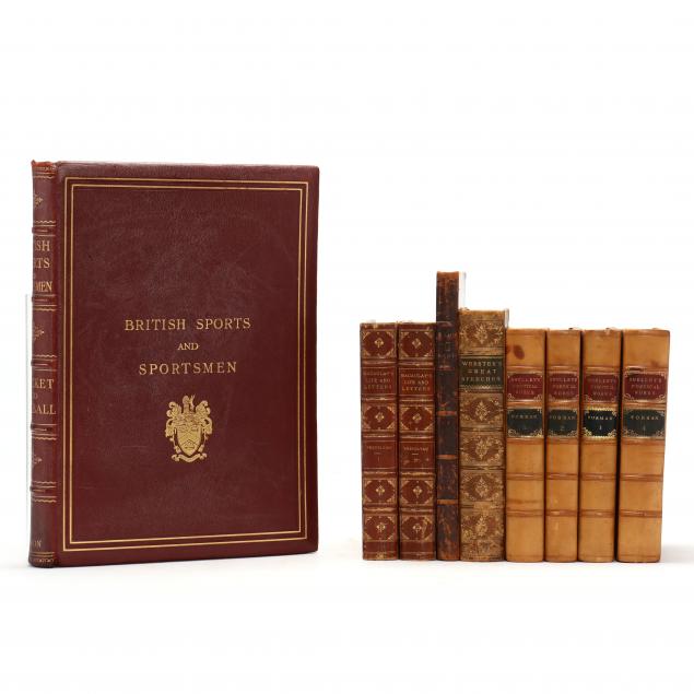NINE MOSTLY BRITISH LEATHER BOUND