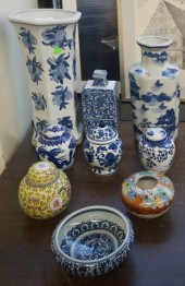 NINE MOSTLY CHINESE PORCELAIN