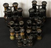 NINE PAIR OF ANTIQUE FIELD GLA