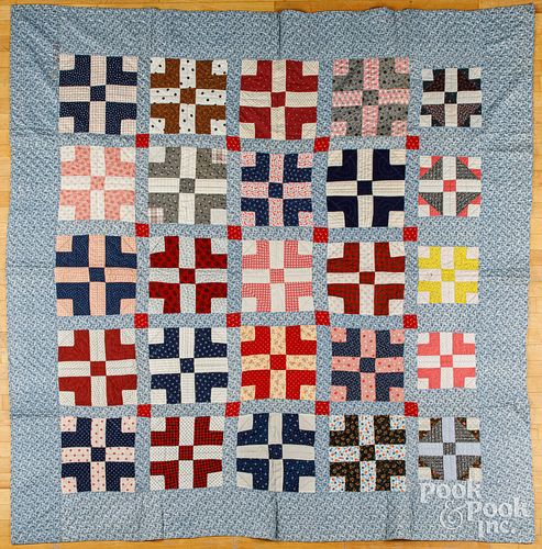 NINE-PATCH VARIANT PATCHWORK QUILT,