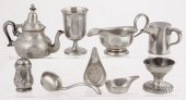 NINE PEWTER TABLEWARE ITEMS, 1