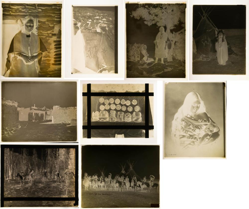 NINE PHOTOGRAPHIC NEGATIVES OF