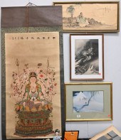 NINE PIECE CHINESE ART LOTNine