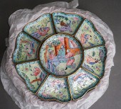 NINE-PIECE CHINESE ENAMEL DECO