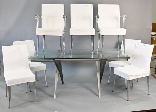 NINE PIECE DINING SET, TO INCLUDE