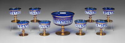 Nine-piece fruit set: cobalt