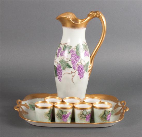 Nine-piece German grape painted