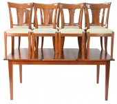 NINE PIECE GRANGE CHERRY TABLE