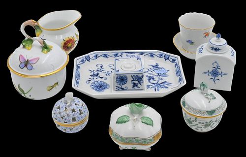 NINE PIECE GROUP OF MEISSEN AND