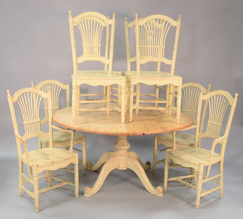 NINE PIECE KITCHEN TABLE SET, LARGE