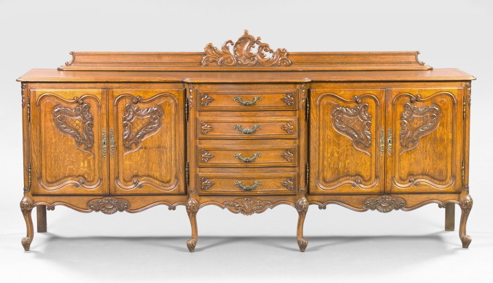 Nine-Piece Louis XV-Style Oak