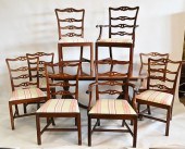 NINE PIECE MAHOGANY DINING SET