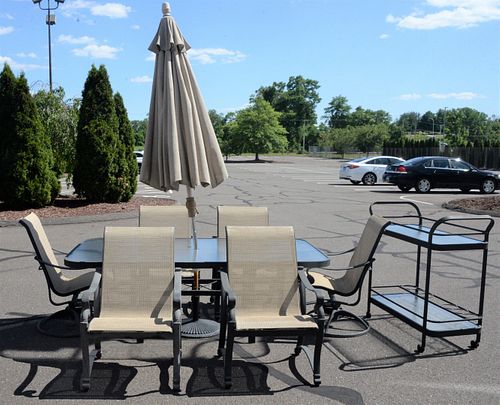 NINE PIECE OUTDOOR PATIO SET, TO