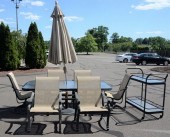 NINE PIECE OUTDOOR PATIO SET,