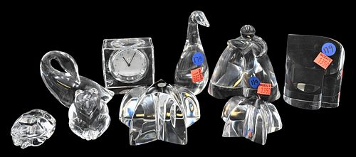 NINE PIECE STEUBEN GROUPNine