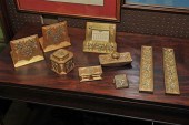 NINE PIECE TIFFANY DESK SET. '