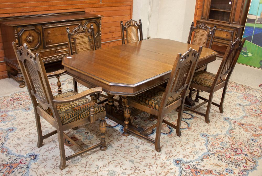 NINE-PIECE WALNUT DINING