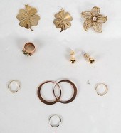NINE PIECES 14K YELLOW GOLD JE
