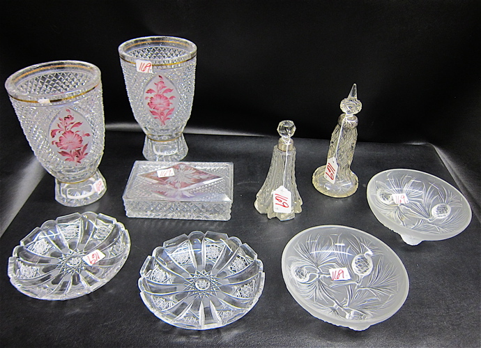 NINE PIECES ASSORTED CUT & OTHER