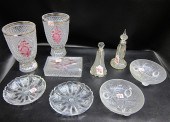 NINE PIECES ASSORTED CUT & OTH