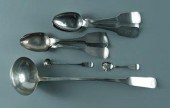 Nine pieces coin silver flatwa