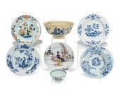NINE PIECES DELFTWARE TABLEWAR