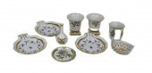 NINE PIECES HEREND PORCELAIN,