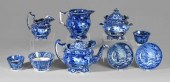 Nine pieces historic blue Staf