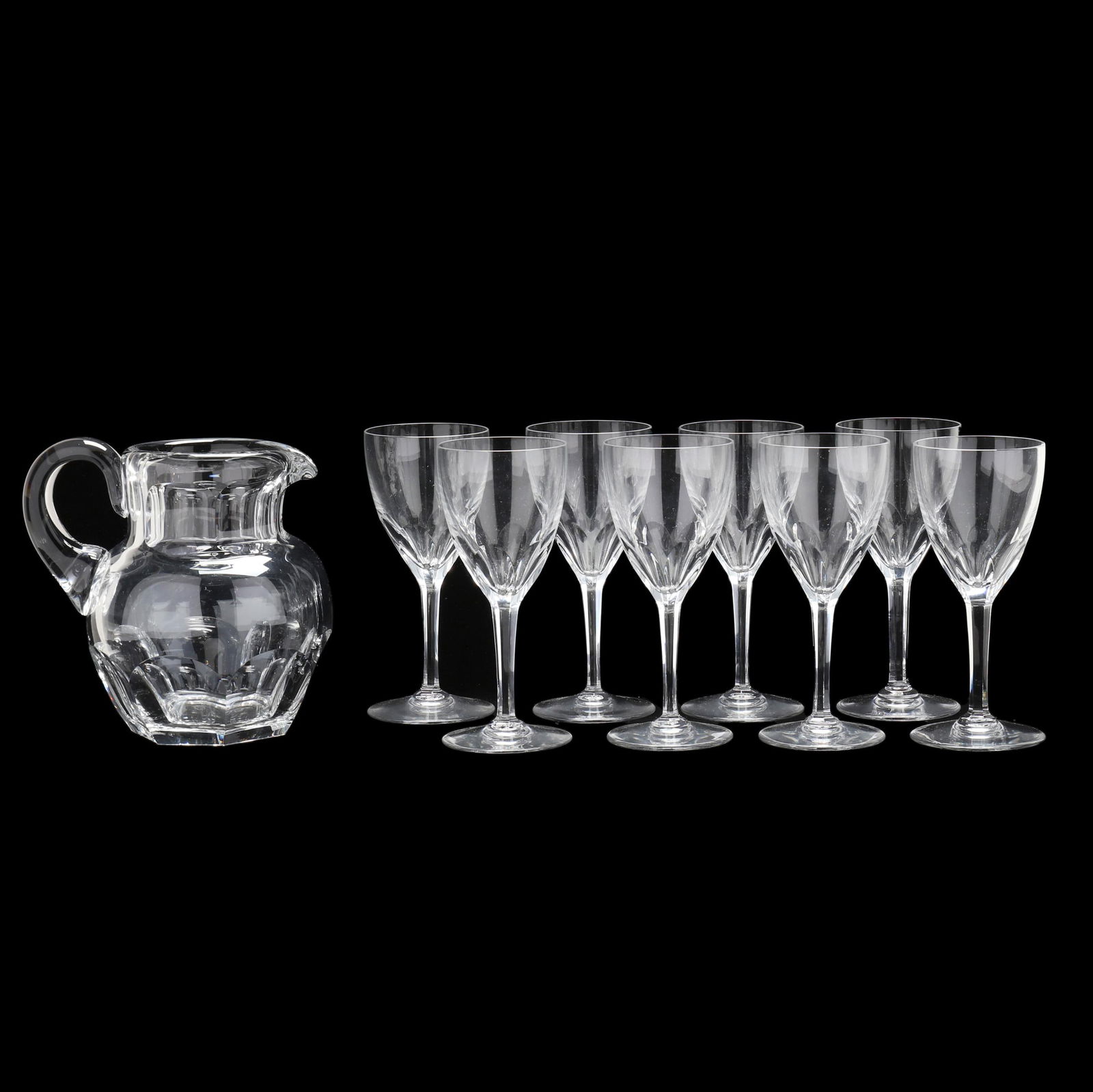 NINE PIECES OF BACCARAT CRYSTAL