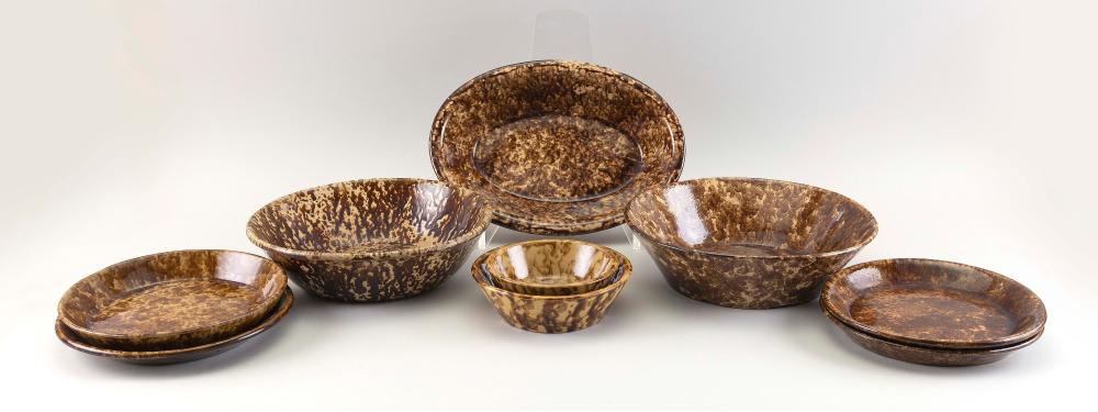 NINE PIECES OF BENNINGTON POTTERY