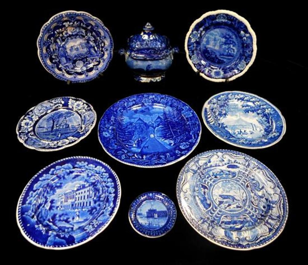 NINE PIECES OF BLUE AND WHITE