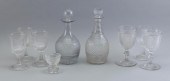 NINE PIECES OF COLORLESS GLASS